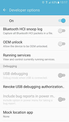 Enable USB debugging and OEM unlock in Samsung Galaxy device
