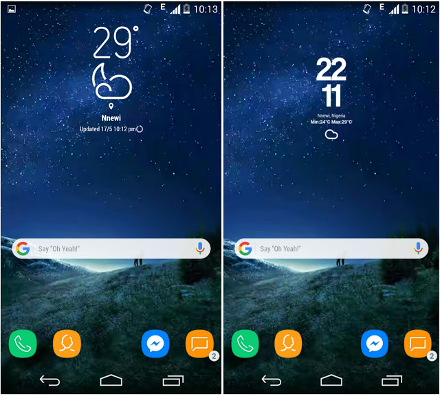 get S8 weather and clock widget with search bar