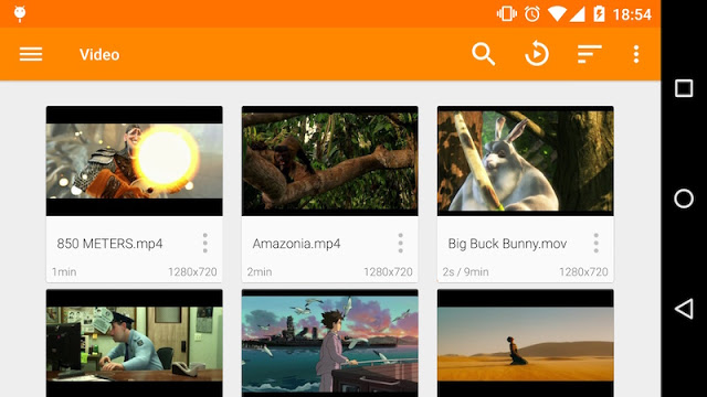 User Interface of VLC Media Player for android