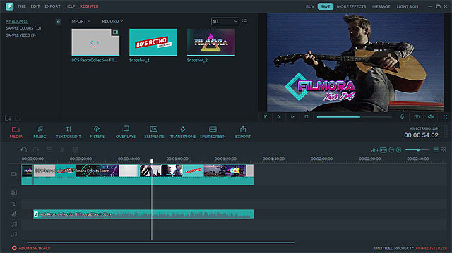 user interface of falmora the video editing software by wondershare.