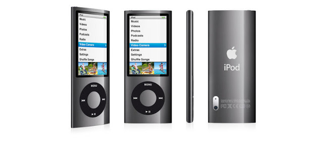 Front, side, back view of iPod Nano