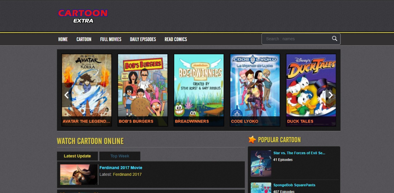 cartoon website for movies