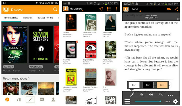 wattpad free books screenshots