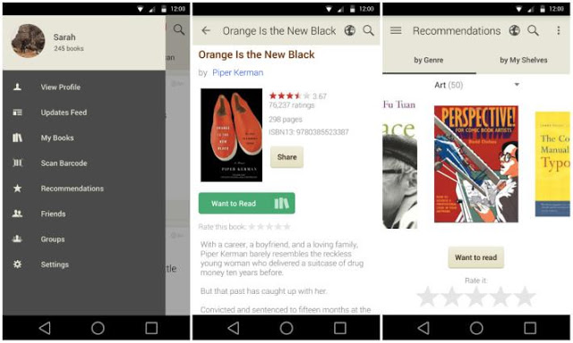 goodreads android screenshots