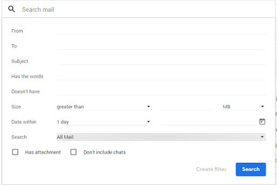 gmail new features interface search options