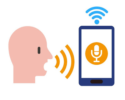 Man speaking into an alexa app depicting voice recognition