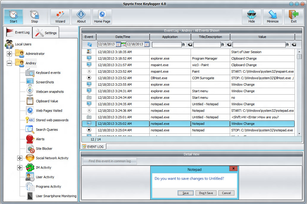 free keylogger software