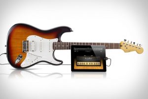 Guitar connected with Android device using USB OTG.
