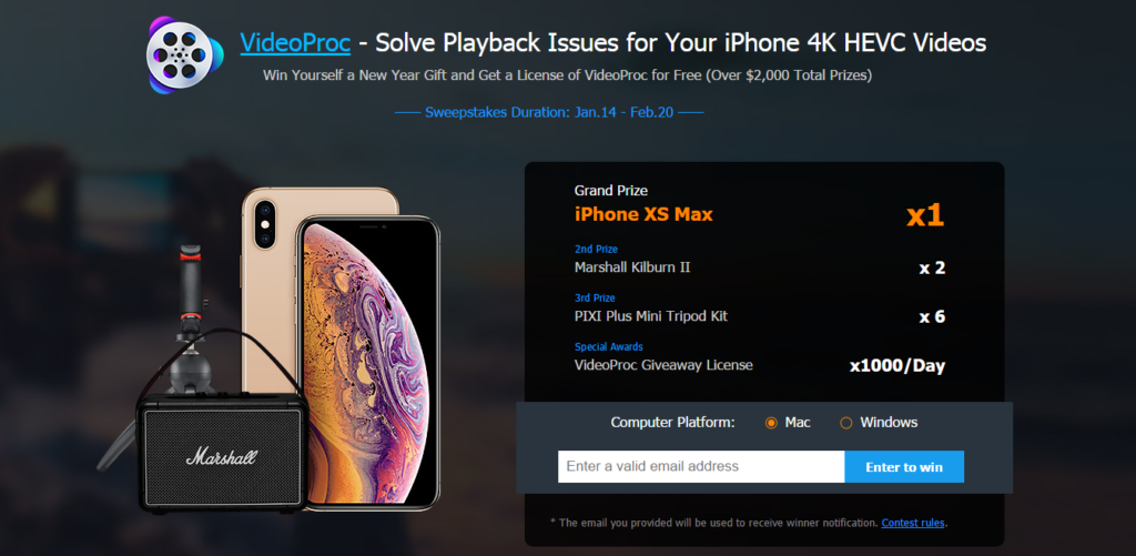 videoproc iphone xs giveaway